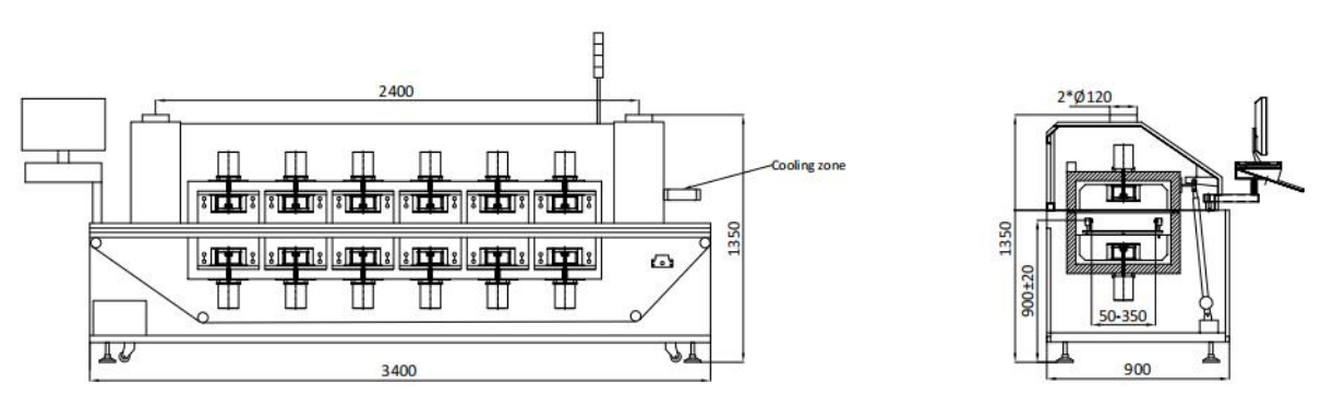 Mesin Oven Reflow Bebas Timbal SMT 6 Zona