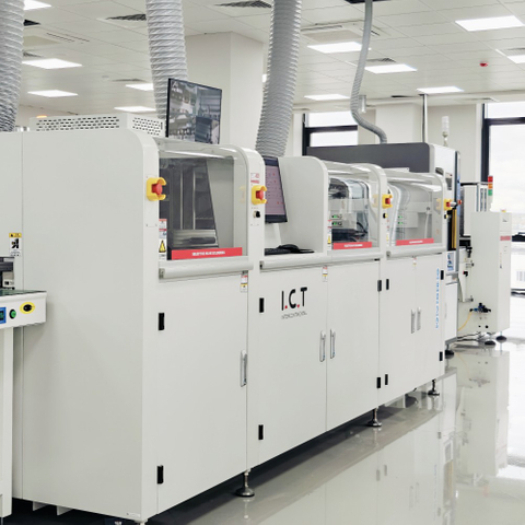 ICT-SS550P1 | Mesin Penyolderan Gelombang Selektif PCB Online Otomatis Penuh dengan 2 Pot Solder 
