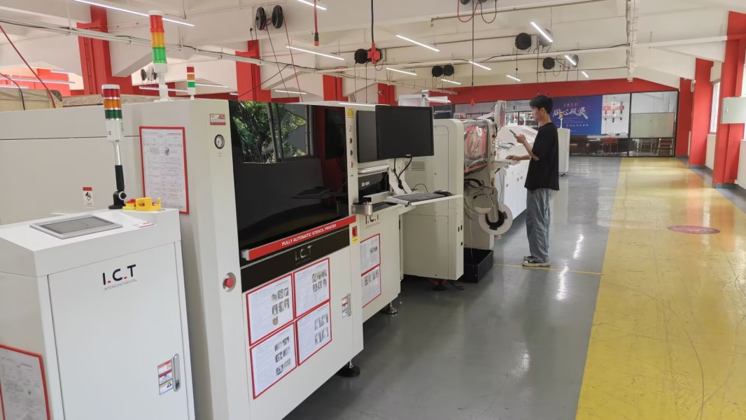 Insinyur memeriksa fungsionalitas peralatan di kantor pusat ICT sebelum pengiriman.