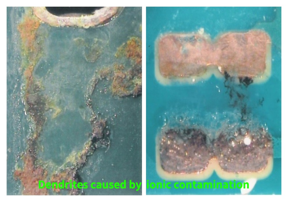 Dendrit yang disebabkan oleh kontaminasi ionik