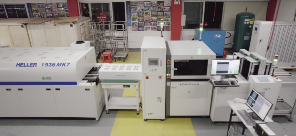 Garis SMT dengan Heller Reflow Oven dan Kohyoung Aoi