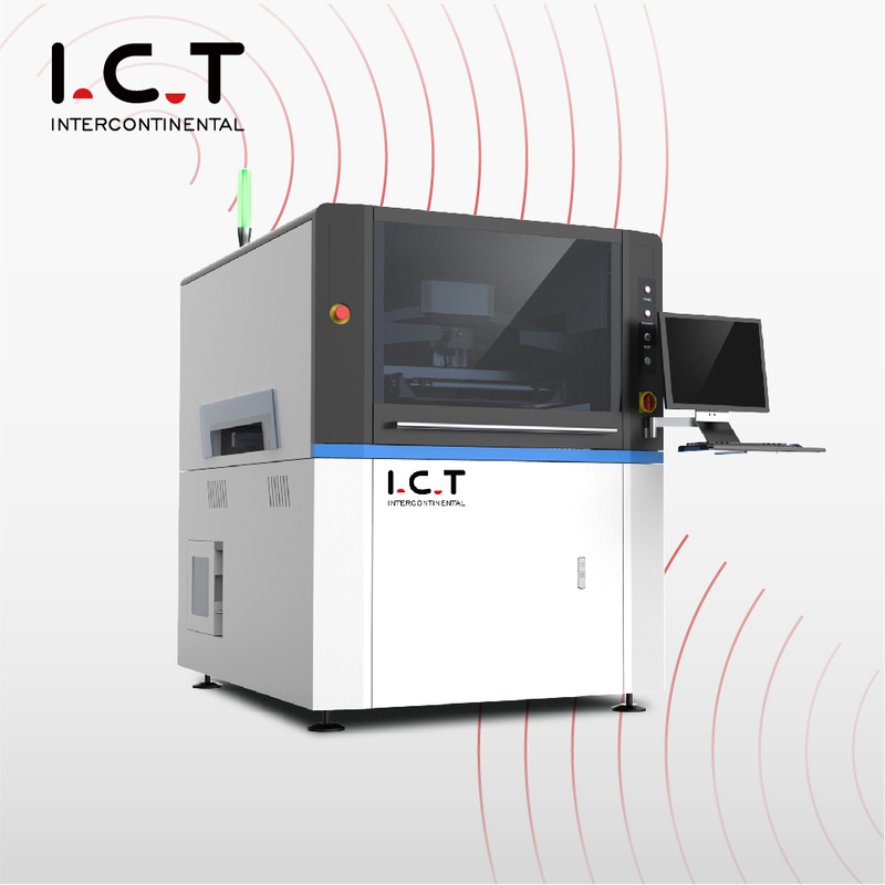 Layar Printer SMT Online Tempel Solder LED Sepenuhnya Otomatis Model ICT-1200