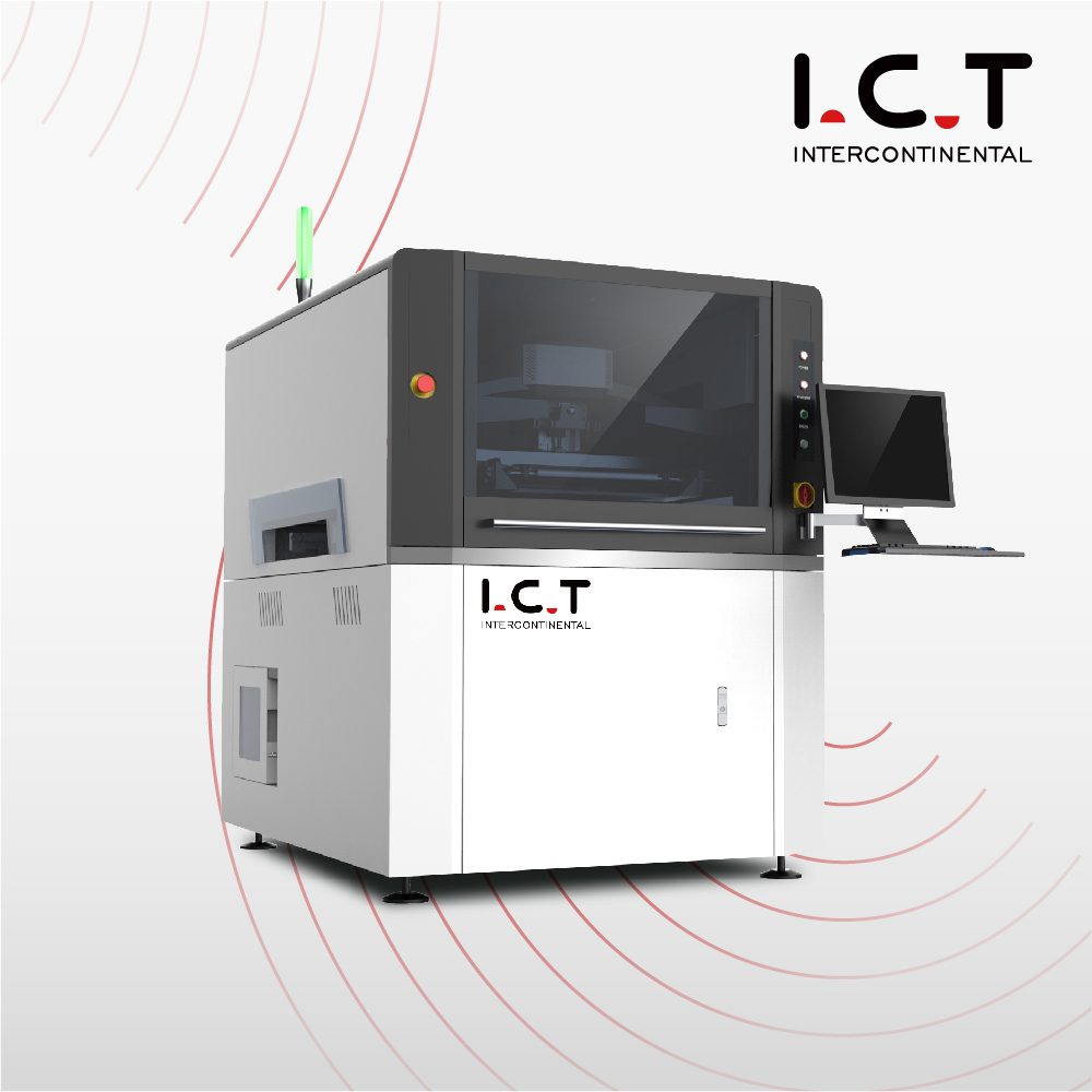 Layar Printer SMT Online Tempel Solder LED Sepenuhnya Otomatis Model ICT-1200