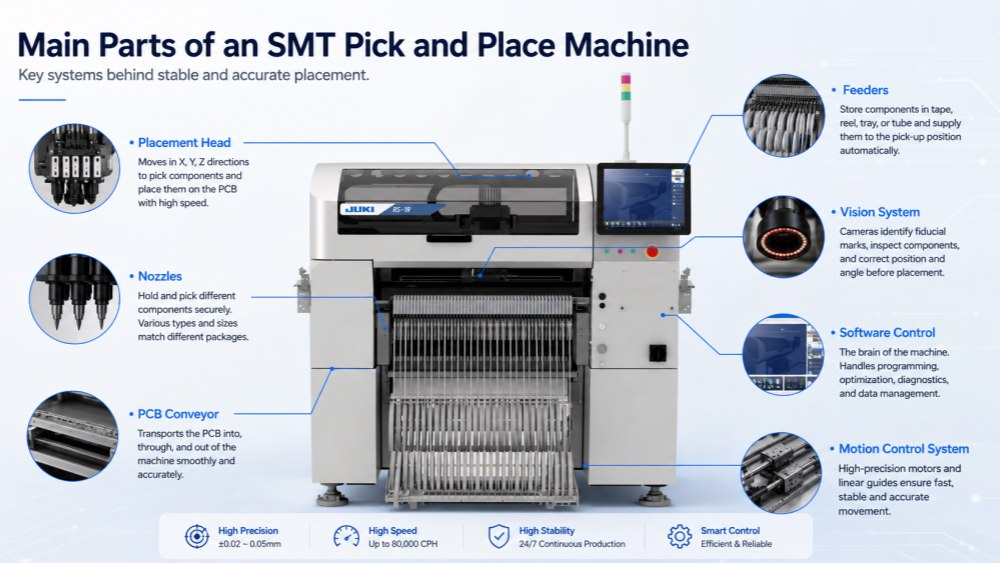 Bagian Utama Mesin Pick and Place SMT