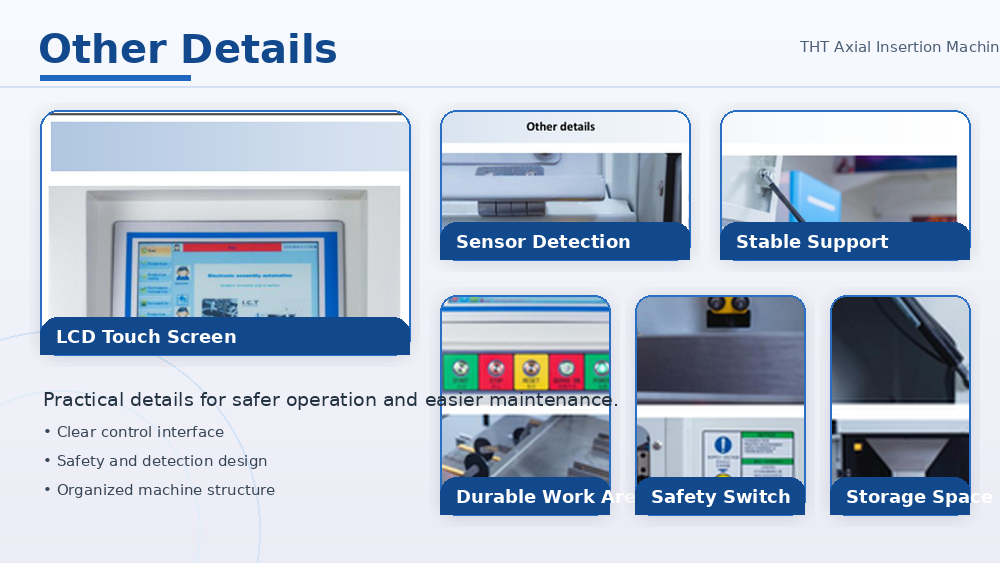 Other Details of THT Axial Insertion Machine Detail Lain dari Mesin Penyisipan Aksial THT
