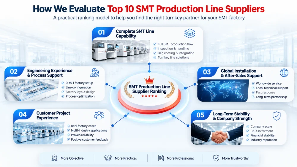 BAGAIMANA mengevaluasi 10 Pemasok Lini Produksi SMT Teratas.webp